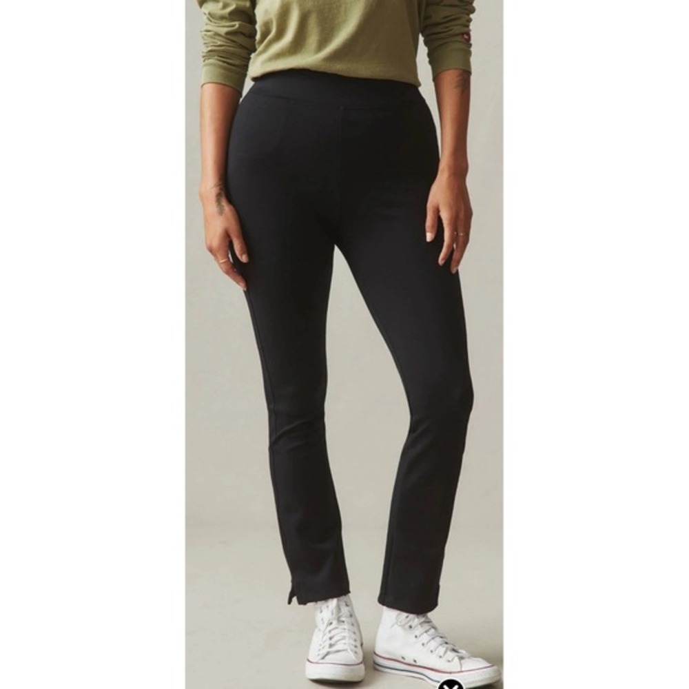 American Giant Ponte Kick Flare Pants 4 Black Pull On Stretch Minimalist travel